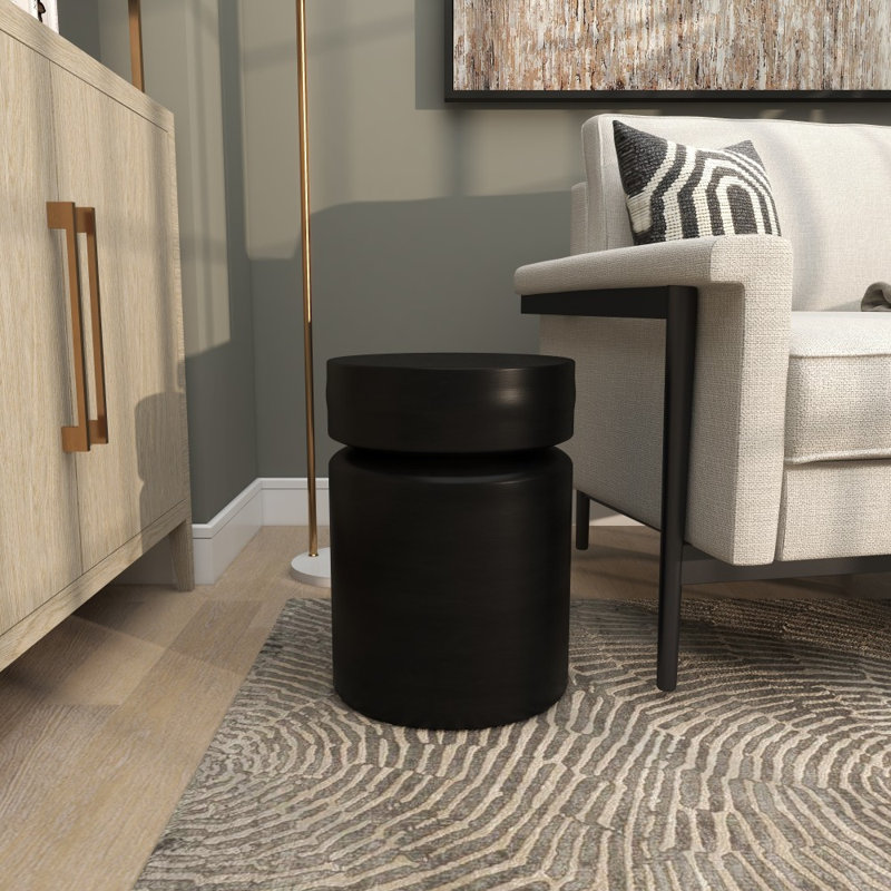 Table de bout Alixia, Noir, H 18,45 po x l 13,6 po x P 13,65 po