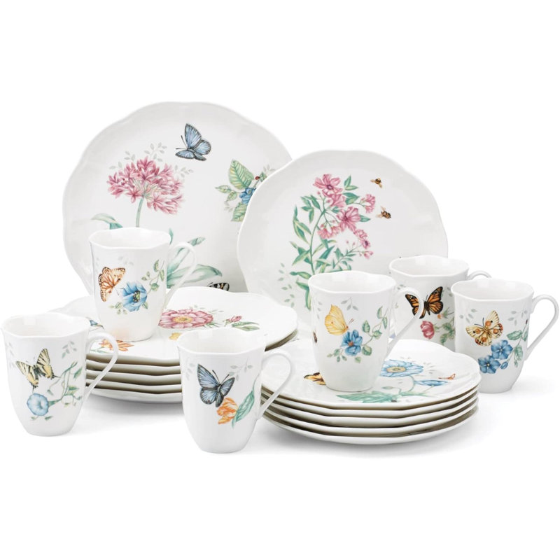 6342794  Butterfly Meadow 18-Piece Dinnerware Set