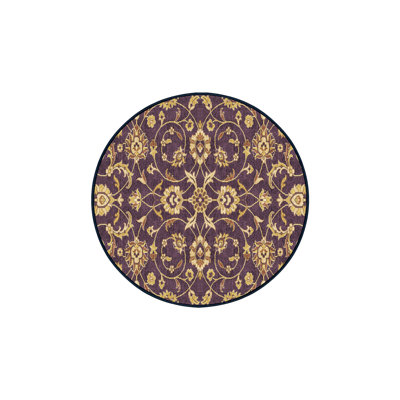 Tapis beige / mauve en chenille / polyester tissé à la main Steff