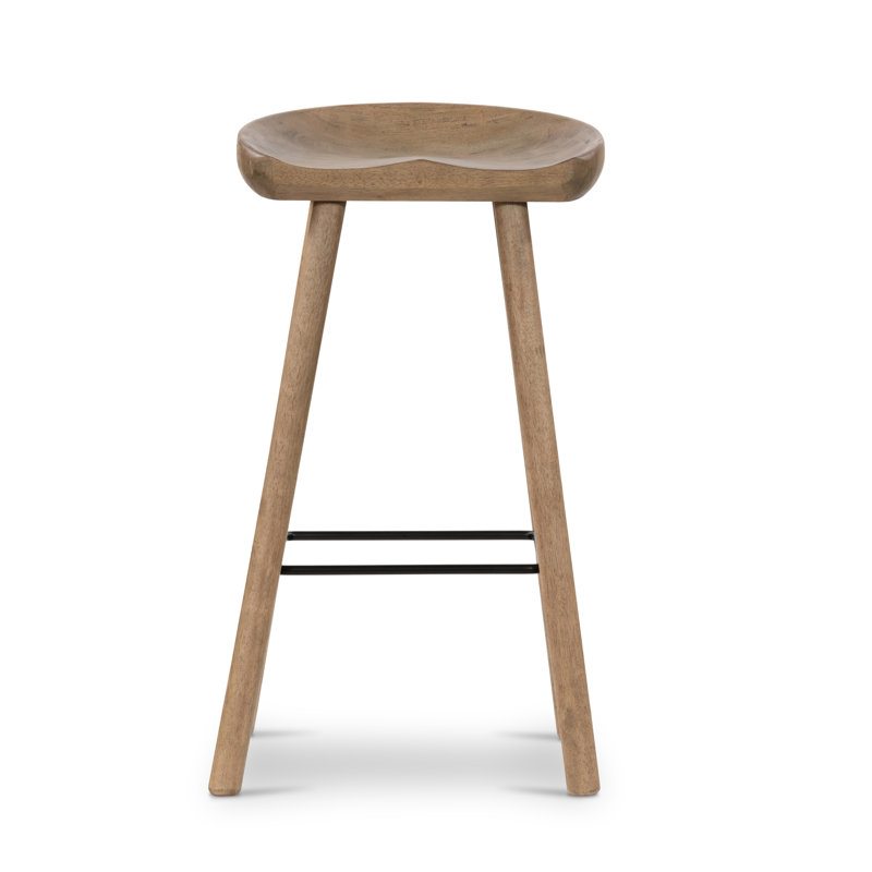 Barrett Solid Wood Bar & Counter Stool, Counter Stool (26” Seat Height), Natural Matte