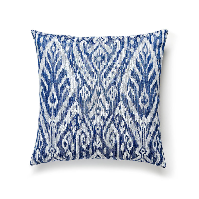 Borneo Square Indoor/Outdoor Pillow Cover & Insert, Indigo