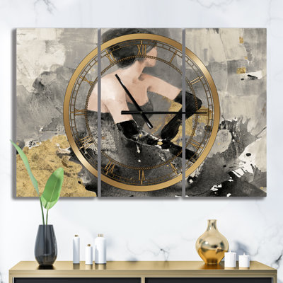 Gold Fashion Dance - Horloge murale traditionnelle