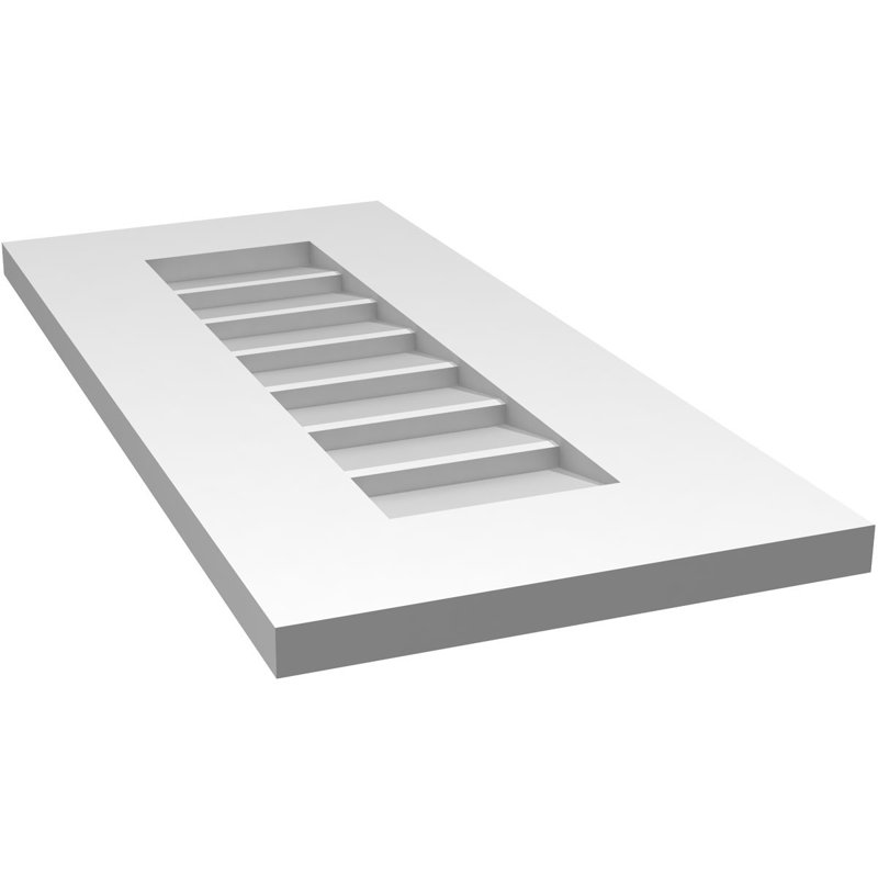 Vent à pignon rectangulaire en uréthane non-fonctionnel, H 26 po x l 12 po x P 1 po