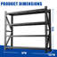 Heavy Duty Metal Adjustable Garage Shelves, 75"h X 79"w Industrial Shelving Unit 6000lbs Capacity Steel Storage Rack For Warehouse, Black