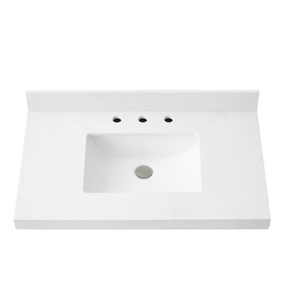 36" Bathroom Vanity Quartz Countertop With Ceramic Undermount Sink