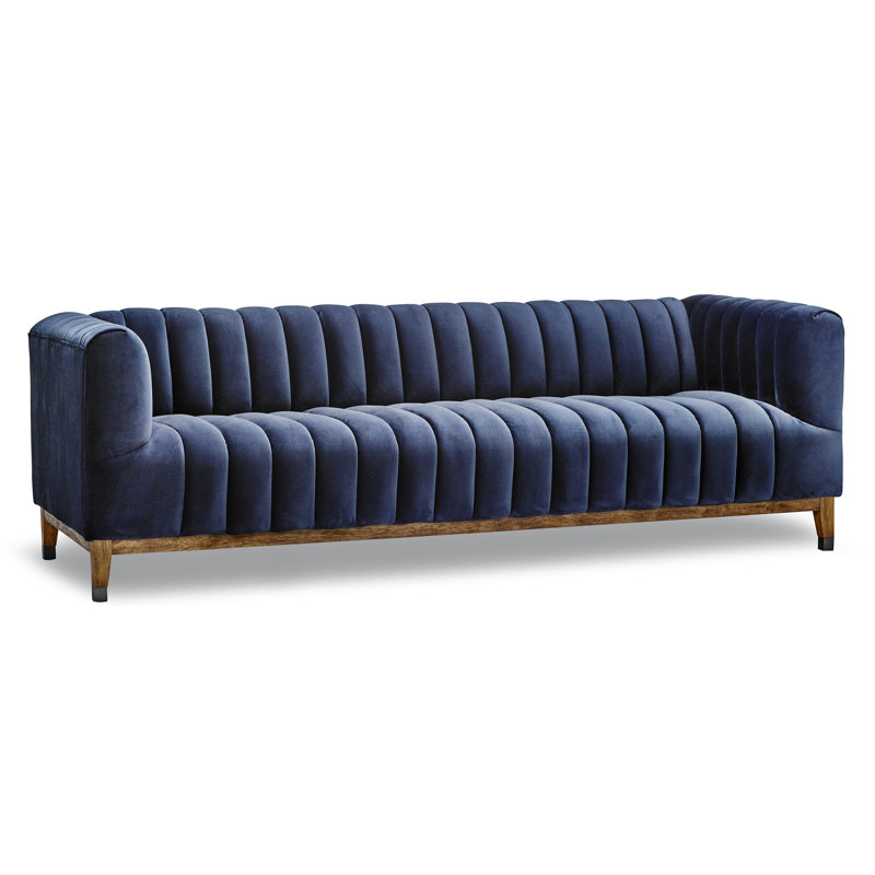 Canapé à accoudoirs carrés 90 po Pirtle, Bleu marine
