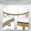 Adley Set of 2 Nesting Coffee Table, Side Tables with Glass Top, Gold Tone