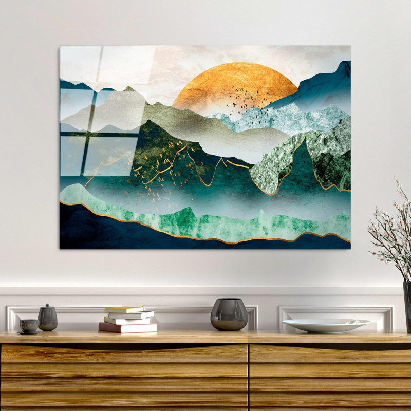 Boze 1 Piece Wall Art on Glass