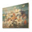 Charme de campagne de lys bleus et blancs - fleurs, art mural sur bois de pin naturel-101406565