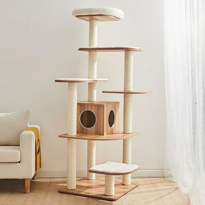 6 Tiers Cat Tree with Condons,Perch,Scratching Posts