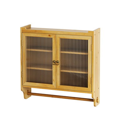 Armoire murale rétro à double porte avec porte-serviettes