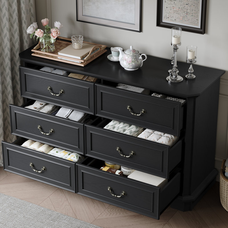 Commode 6 tiroirs Vintage, Noir, noir, noir, noir