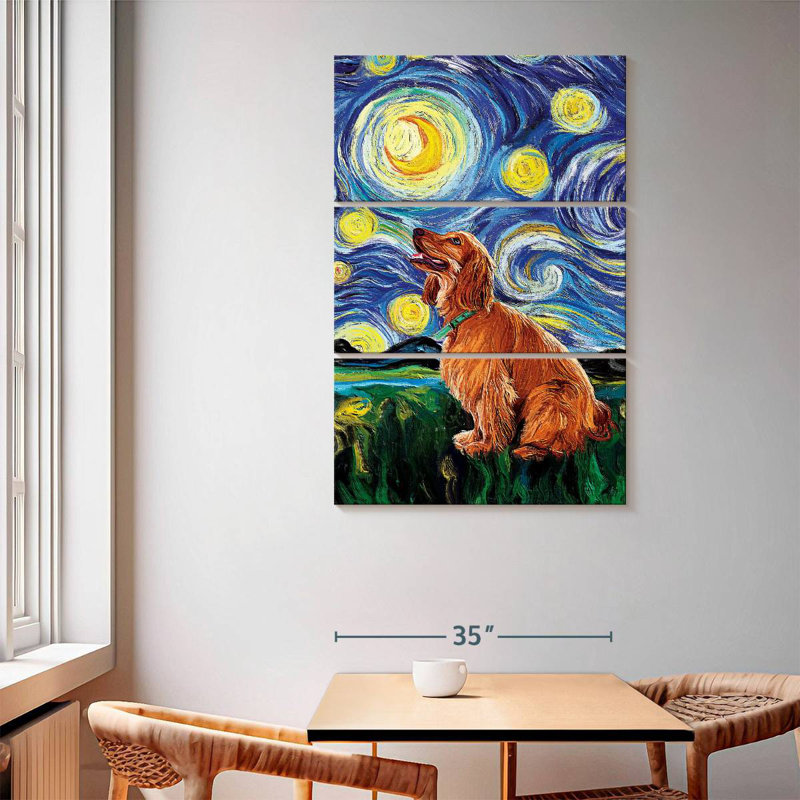 Brampt Cocker Spaniel Starry Night, 65" H x 42" W