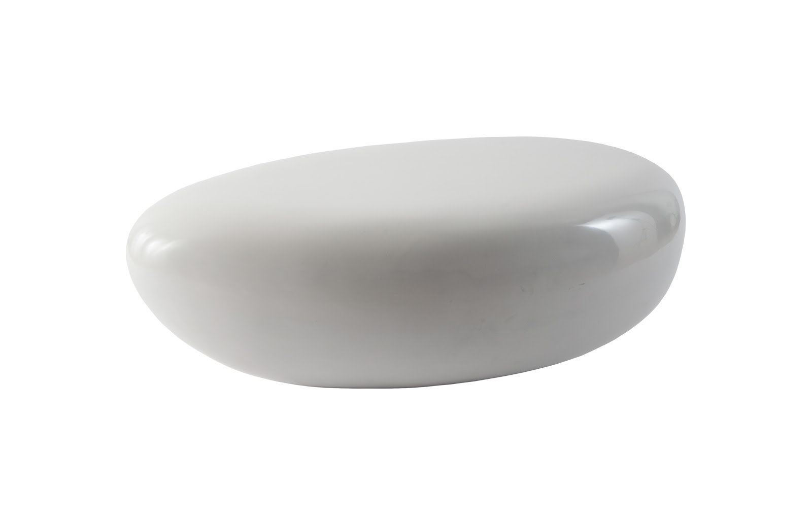 River Stone Patio Table, 16" H x 54" L x 34" W, Gel Coat White