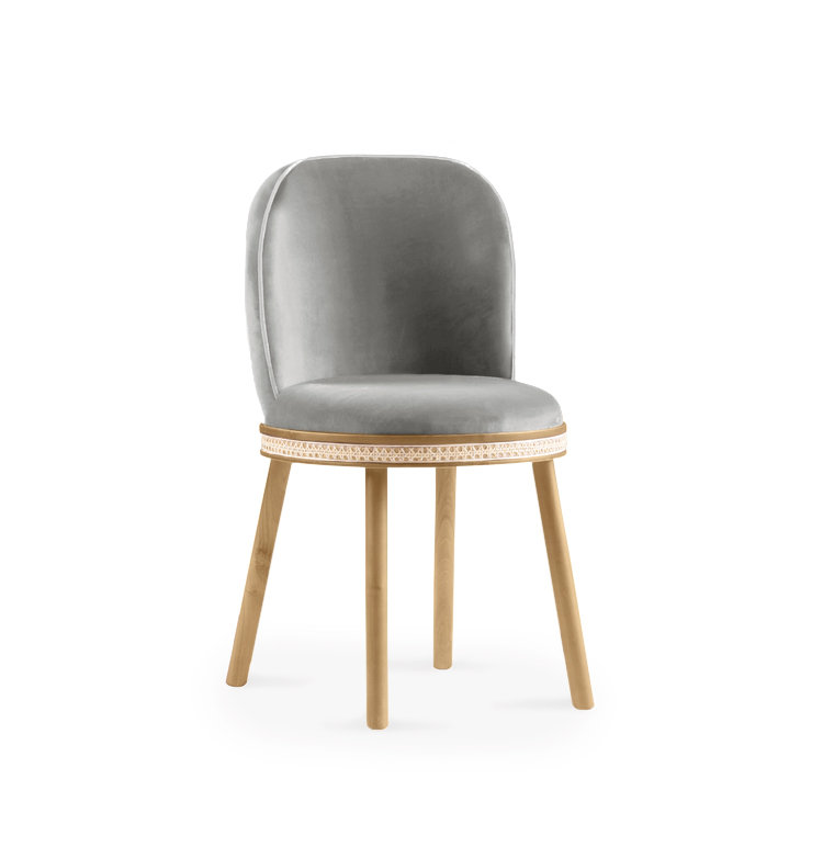 Alma Upholstered Dining Chair, Fog