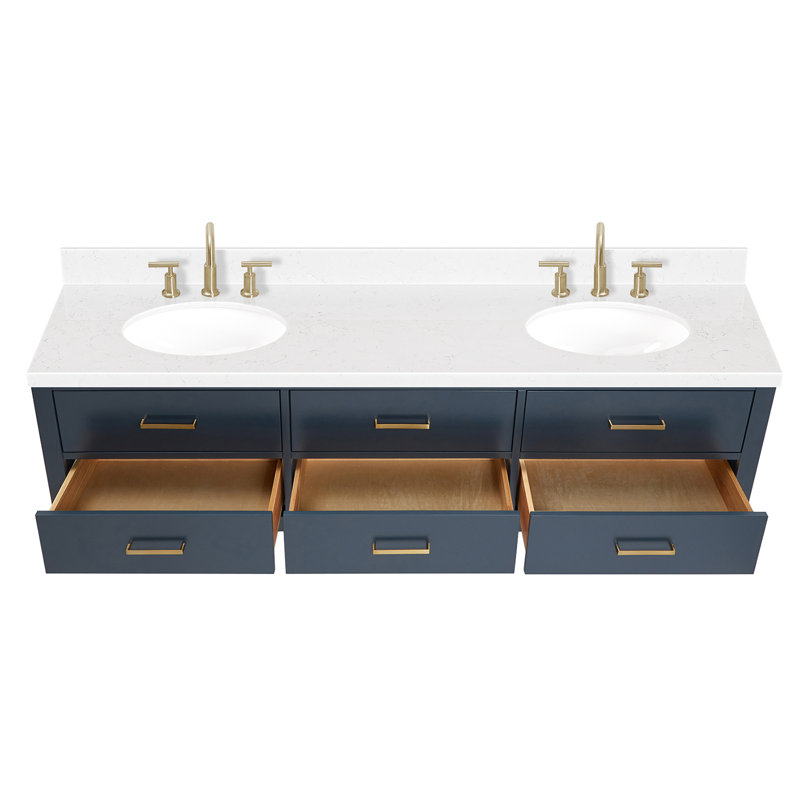 Macmullin 72.25'' W Double Vanity, Midnight Blue, 60"