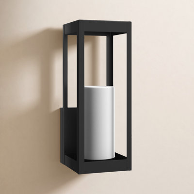 Luminaire à cloison d'extérieur noir Saida
