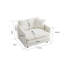 Chaise d'appoint de salon avec tissu chenille blanc, rembourrage en éponge, base confortable pour la chambre à coucher et la salle de lecture, structure en bois massif