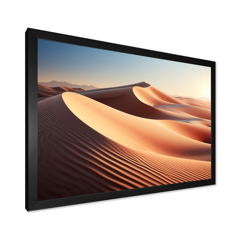 «Desert Sand Bliss I» sur toile, Cadre simple noir, H 34 po x l 44 po x P 1,5 po