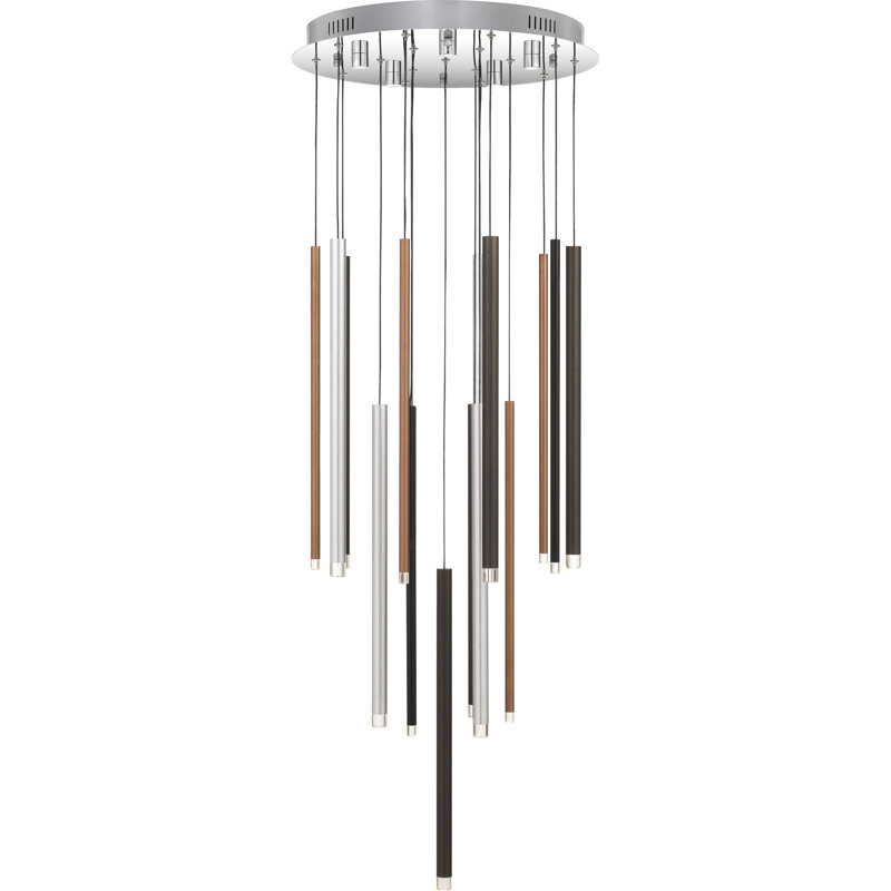 Luminaire suspendu cylindrique 7 lumières DEL