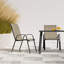 Fauteuils de jardin modernes kaki avec assise en toile respirante, structure en fer thermolaqué, empilables, ensemble de 2-1493068936