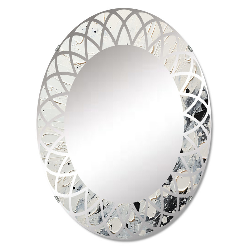 Pitcarin - Miroir mural moderne ovale, 30 po x 20 po
