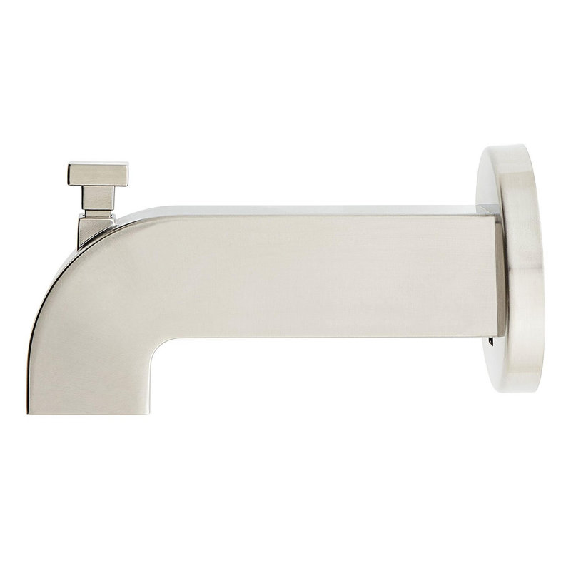 Bec de baignoire à dérivation intégré 5 5/8 po Drea, Nickel brossé