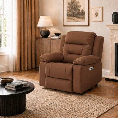 Fauteuil inclinable électrique 35 po en tissu avec ports USB et USB-C