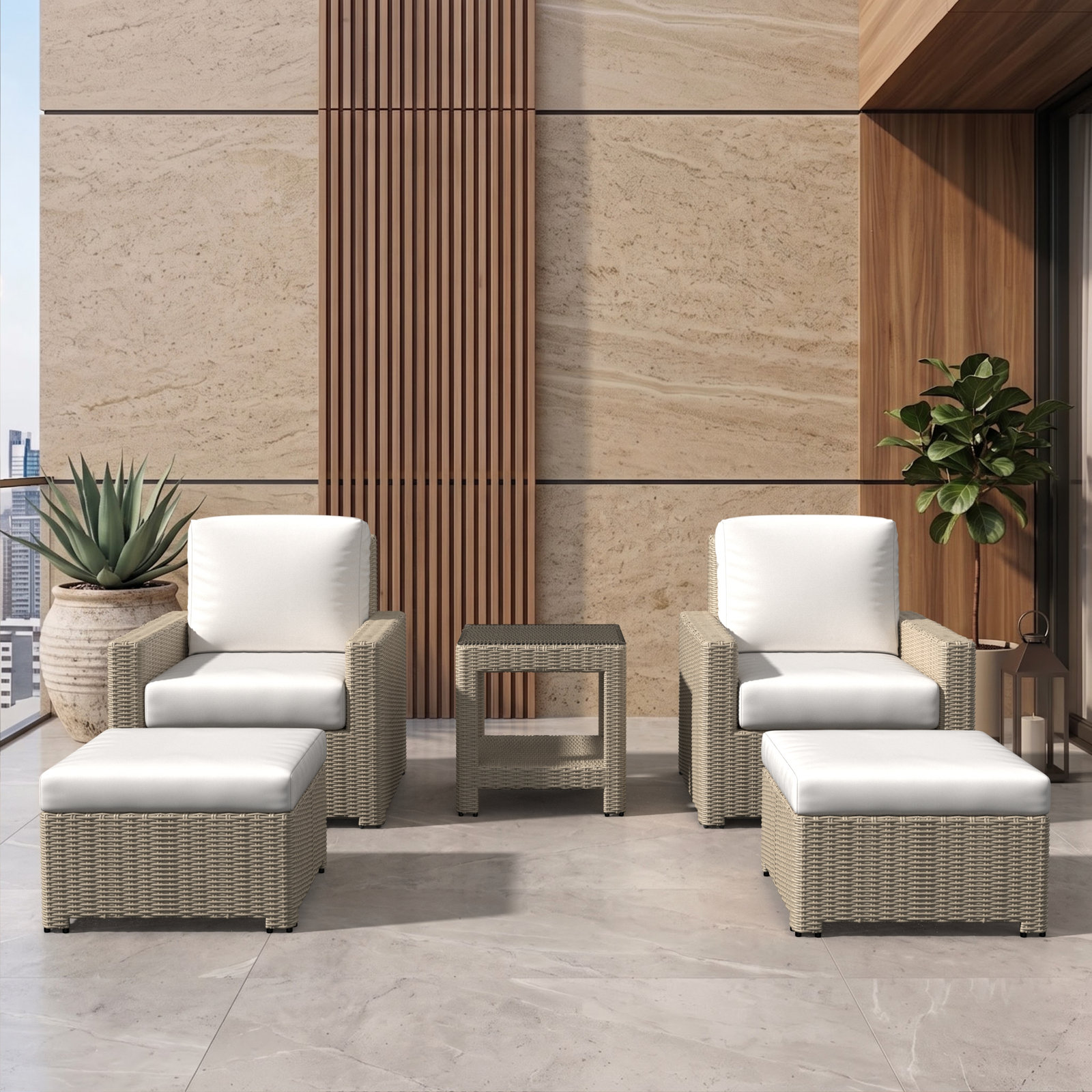 Henri 2-Person Sunbrella® Patio Seating Group, Sunbrella® Tranquil Sage