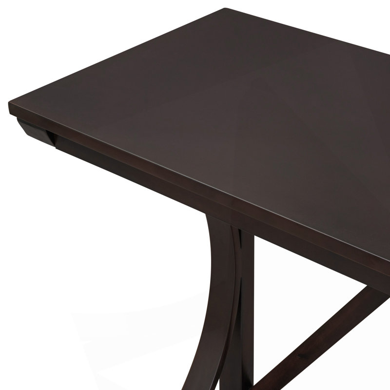 Ensemble de table de salle à manger 3 pièces à hauteur de comptoir avec charge USB et tabourets rembourrés, Espresso, Beige