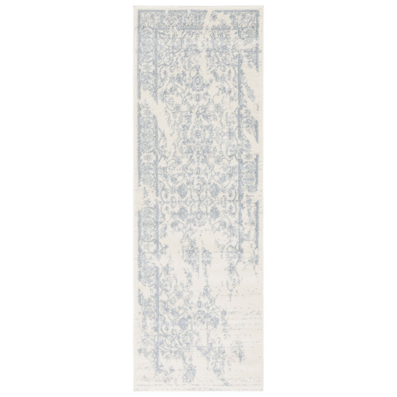 Tapis oriental ivoire / ardoise Nuss, Tapis de couloir 2 pi 6 po x 8 pi