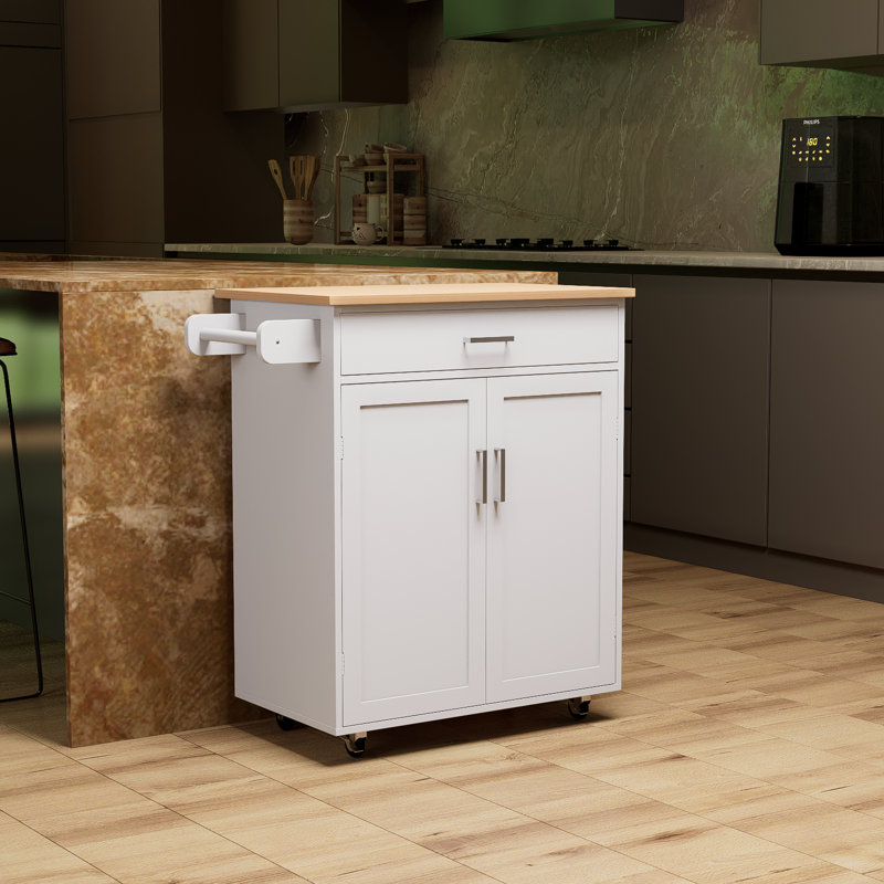 Blanc avec tablettes réglables et porte-serviettes