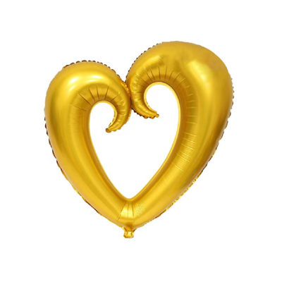 PMU Heart Shaped 24 Inch Open Center Mylar Balloon Pkg/1