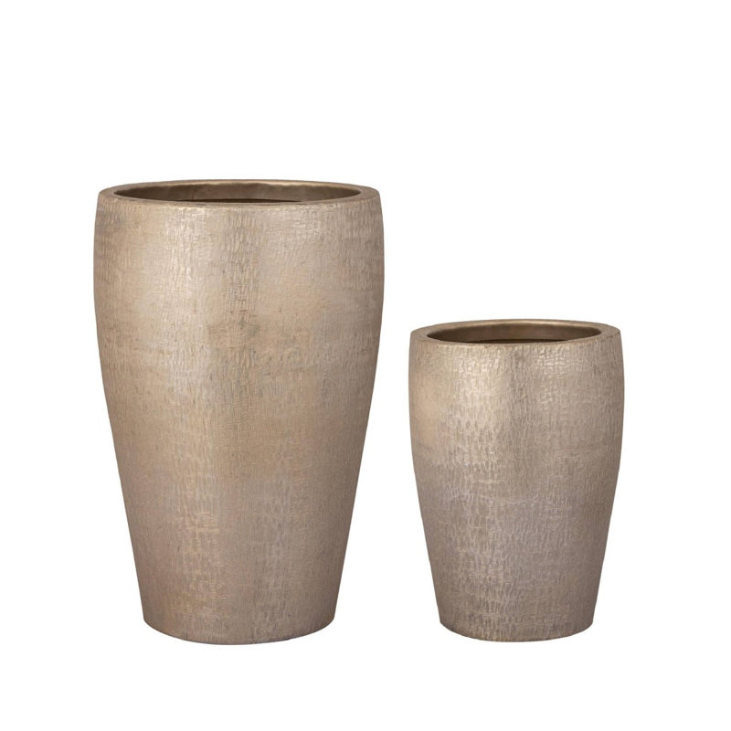 Aniyaha Ceramic Pot Planter, 62cm H x 40cm W x 40cm D, Gold