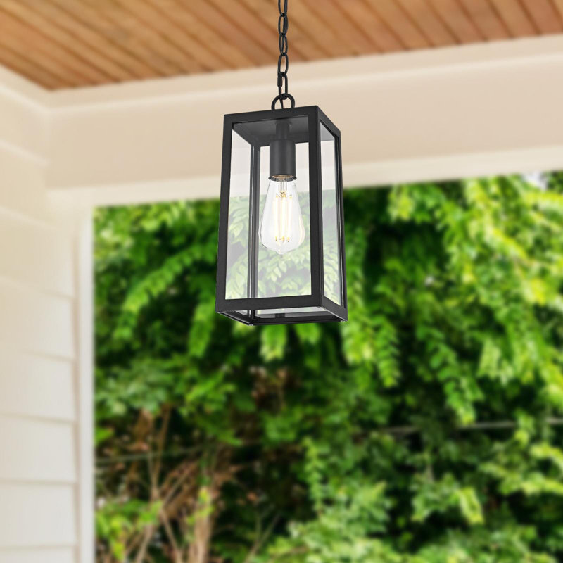 Luminaire suspendu d'extérieur noir 13 po Allson
