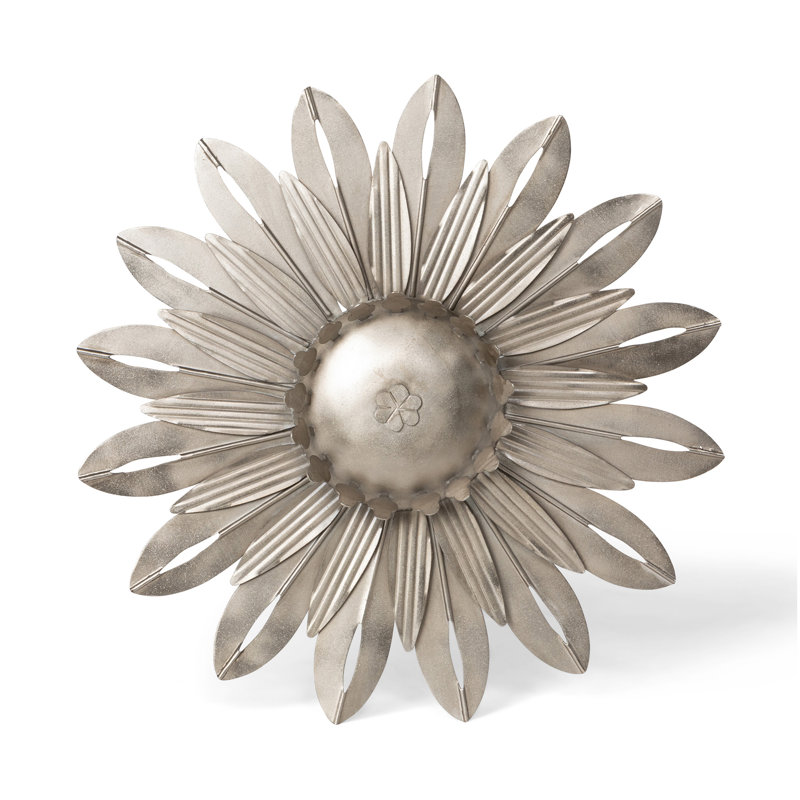 Wall Decor on Metal, 6.5" H x 6.5" W x 1" D, Silver