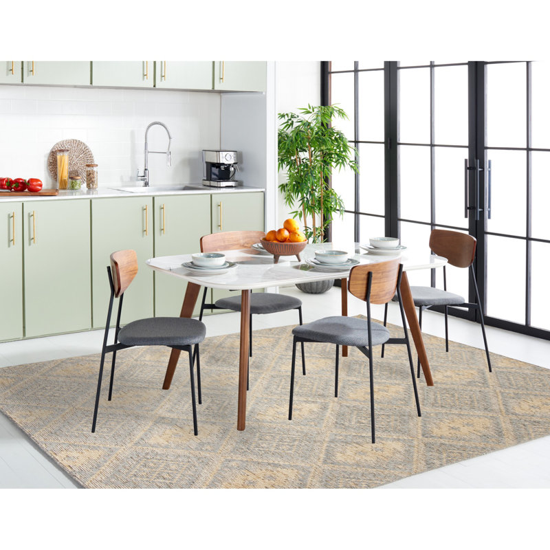 Tapis en laine / coton noué à la main Inelda, Rectangle 6 pi x 9 pi