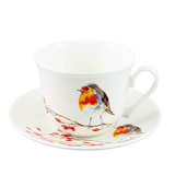 Roy Kirkham Breakfast Cup/Saucer-BIRDS-ROBIN Set Of 2