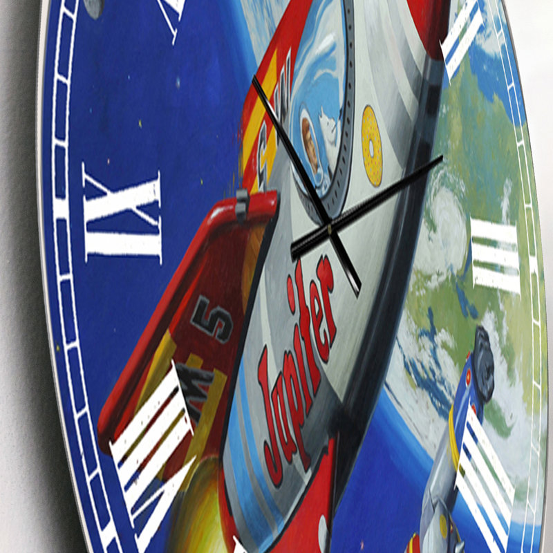 Grande horloge murale moderne Space Patrol 2, Petit
