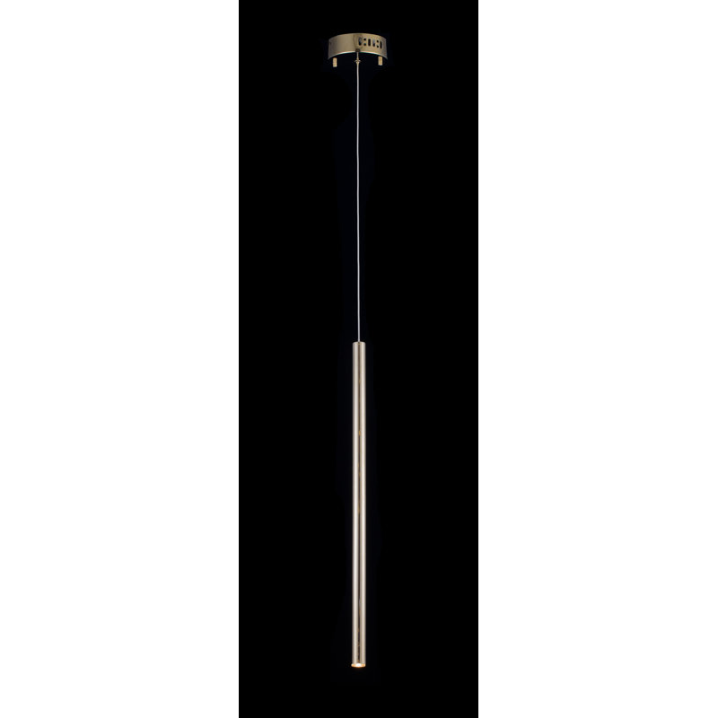 Modern 1 Light LED Cylinder Pendant, Gold