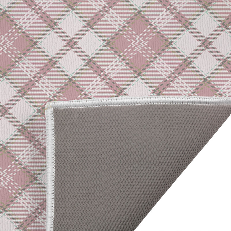 Diamond Plaid Outdoor Doormat, 17'' W x 24'' L, Pink