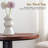 23.6" Modern Pedestal Minimalist Solid Wood Top Round End Table With Black Wood Base For Living Room&Bedroom