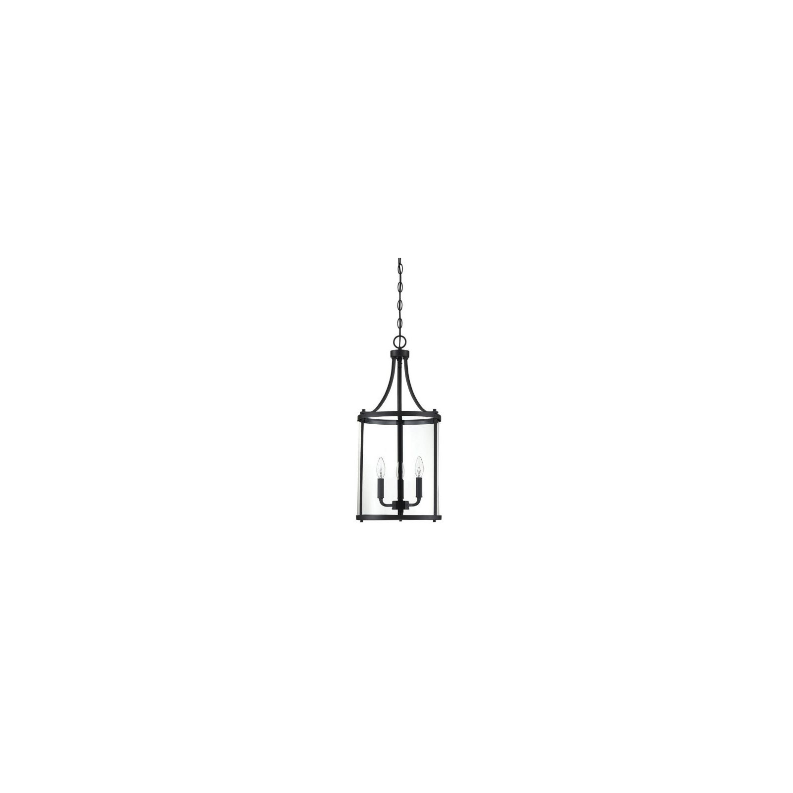 Wayland Dimmable Lantern Chandelier, Black, 26" H x 12" W x 12" D, 3 Lights