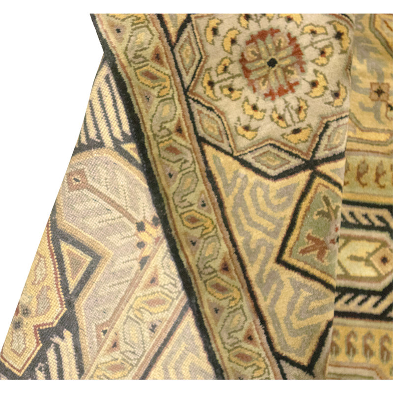 High-Quality Hand-Knotted Black Area Rug