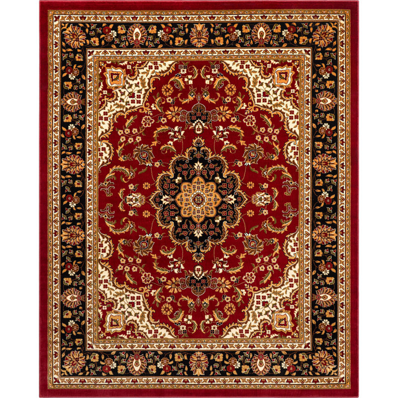 Romulus Power Loom Red/Beige/Black Rug, Rectangle 160 x 220cm