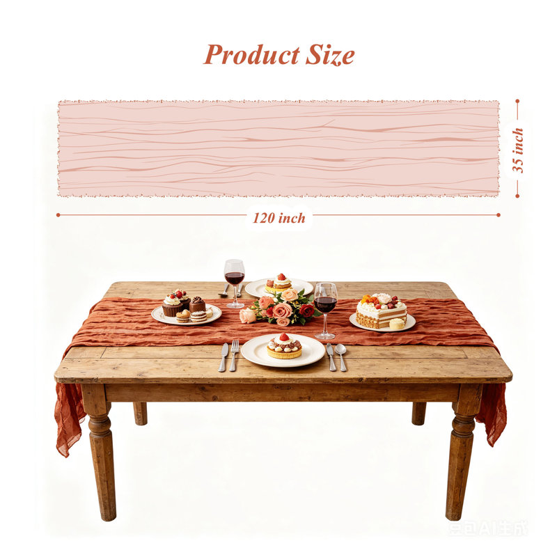 Chemin de table Boho, Terra Cotta