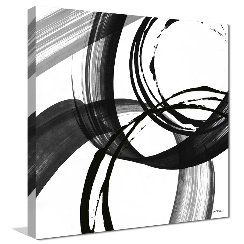 " Black And White Pop II " by Dan Meneely, 18" H x 18" W x 1" D, Wrapped Canvas