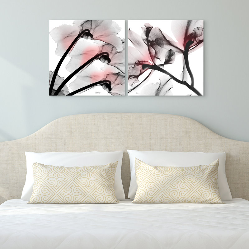 Coral Lustre 1 et 2 - 2 pièces sans cadre sur verre