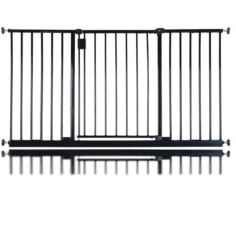 Atso Metal Pressure Mounted Pet Gate, Black, 140-146 cm