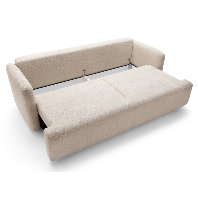 Beilul 3 Seater Fabric Sleeper, Beige